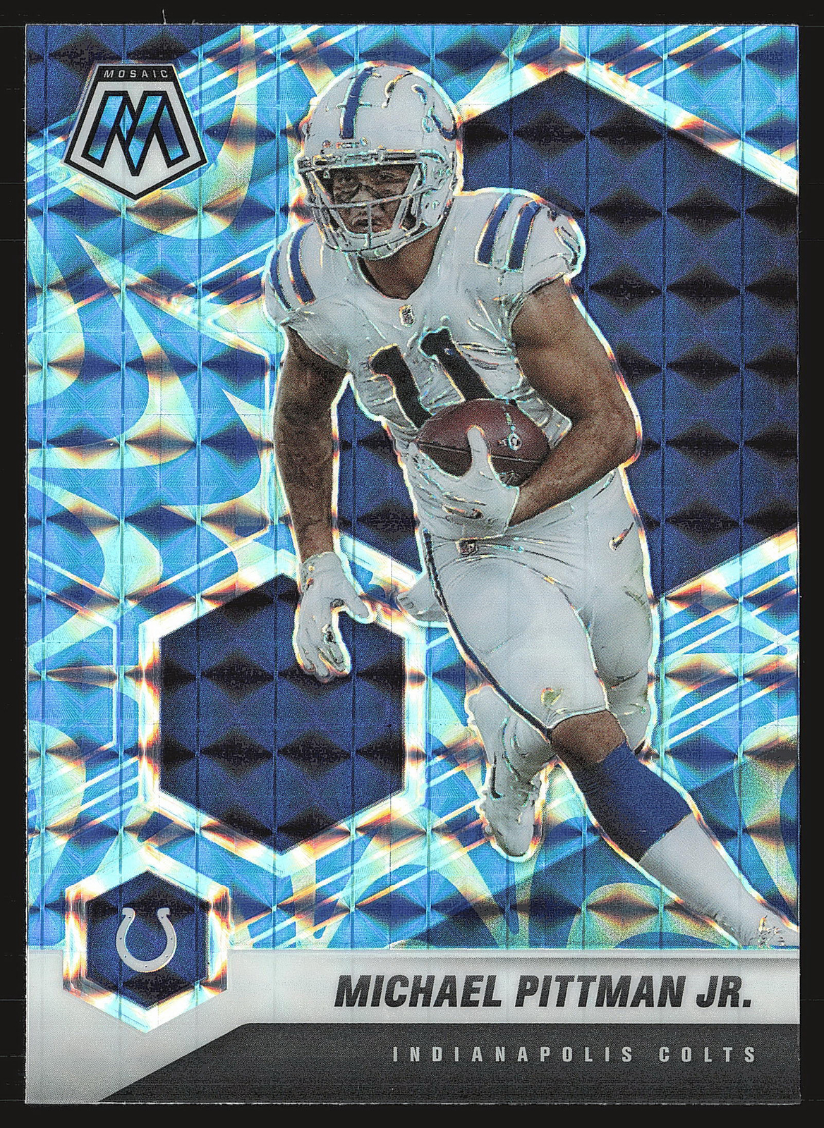 2021 Panini Mosaic #93 Michael Pittman Jr. Prizm Reactive Blue