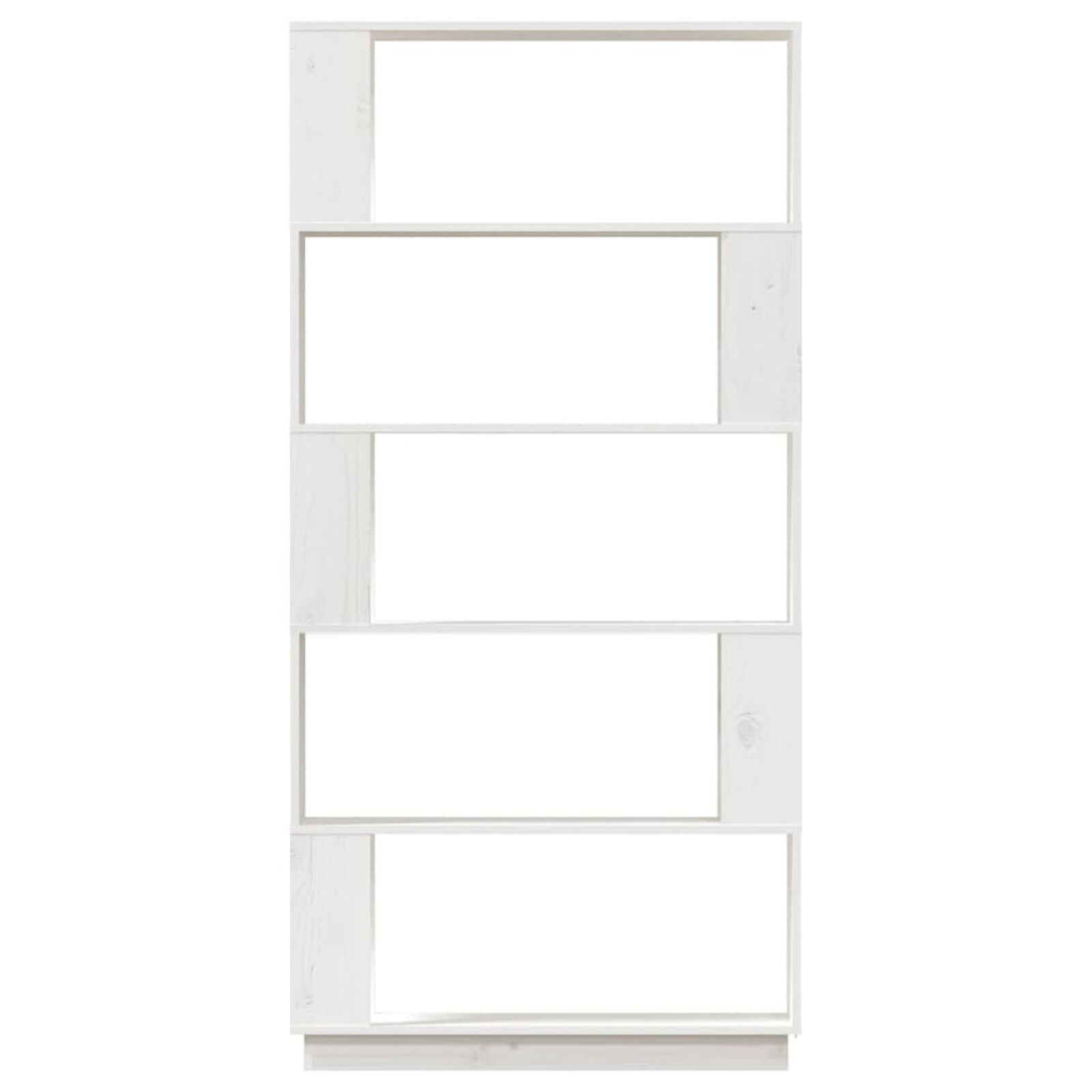 Bücherregal Raumteiler Weiß 80x25x163,5 Standregal Massivholz Kiefer Aktenregal