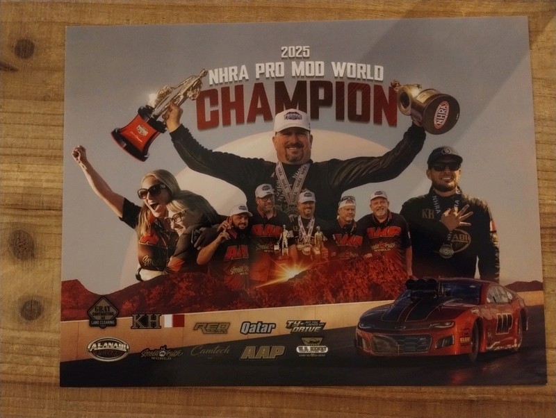 JR Gray 2026 NHRA  Handout Postcard Pro Mod 2025 Champion