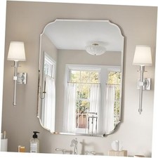 Silver Wall Mirror-Beveled Edge Frameless Mirror for 31.5"L x 23.6"W Silver 2