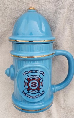 1981 Hose Company 3 Coxsackie New York Sky Blue 9'' Fire Hydrant Beer Stein Mug
