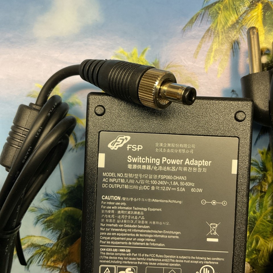 Genuine FSP FSP060-1AD101C AC/DC Power Supply Adapter 12V 5A 60W Round - Foto 7