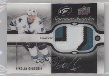 2015 Ice Signature Swatches Black /15 Nikolay Goldobin RPA Rookie Patch Auto RC