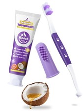 Dog Toothbrush Kit, 2.5oz Toothpaste, Dual-Head Finger Brush