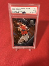 2023 Topps Chrome Black Jeremy Pena Orange Refractor #11/25 Astros PSA 9