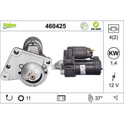 Anlasser Starter 12 V 1,4 kW 11 Zähne VALEO für u.a. PEUGEOT PARTNER