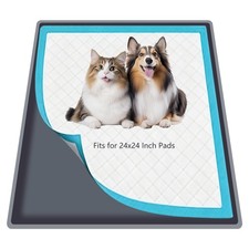 Silicone Dog Pee Pad Holder 24x24 in Leak Proof Tray Gray G7570K Pads