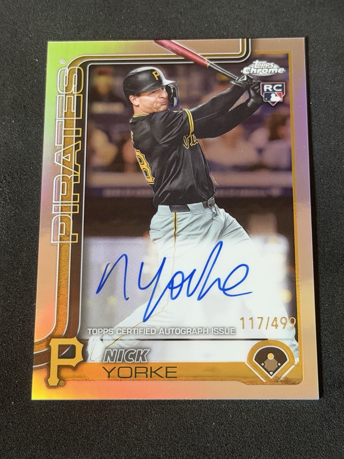 2025 Topps Chrome Nick Yorke Rookie Refractor Auto 117/499 Pittsburgh Pirates RC