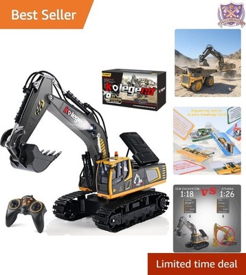 RC Excavator Toy Metal Shovel 1:18 Scale 11-Channel Remote Digging Gift