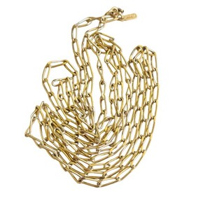 Authentic Monet Chain Paperclip Necklace VTG Gold Plated 60s Opera Flapper Extra Long 56"
