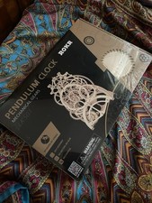 ROKR Mechanical Gears 3D Wooden Puzzle Pendulum Clock, DIY Kit, New Sealed