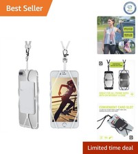 Clear Universal Cell Phone Lanyard with Card Pocket - Perfect for Any Activity