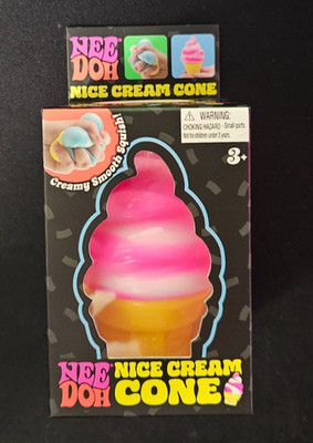 Nee Doh Needoh Nice Cream Cone Pink Swirl Squishy Stress Toy 1x