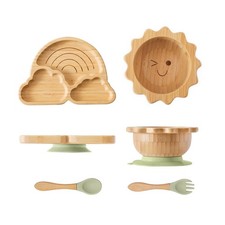 Suction Plates Bowls Set for Baby Divided Platter Food bowl with Silicone For...