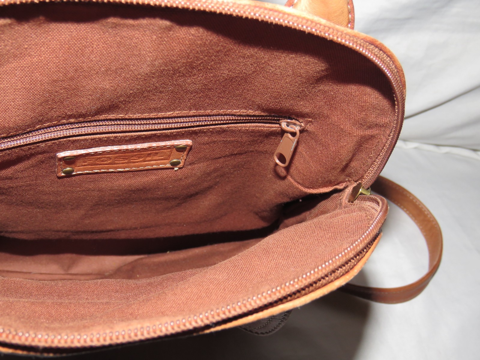 Fossil Brown Leather Backpack - image 3