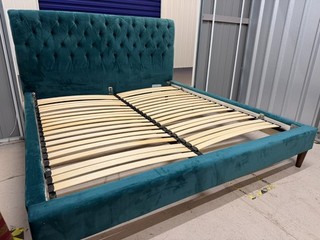 £1150 Barker & Stonehouse Super King Size Buttoned Velvet Bed Frame