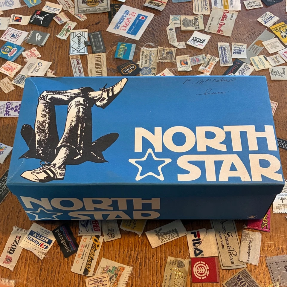 Deadstock 1970s NORTH STAR Sneakers Bata Shoes New Old Stock In Box NOS Orange - Image 2 of 4