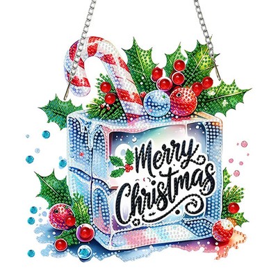 Diamond Art Frohe Weihnachten Würfel hängende Ornament Acryl Edelstein Handarbeit.
