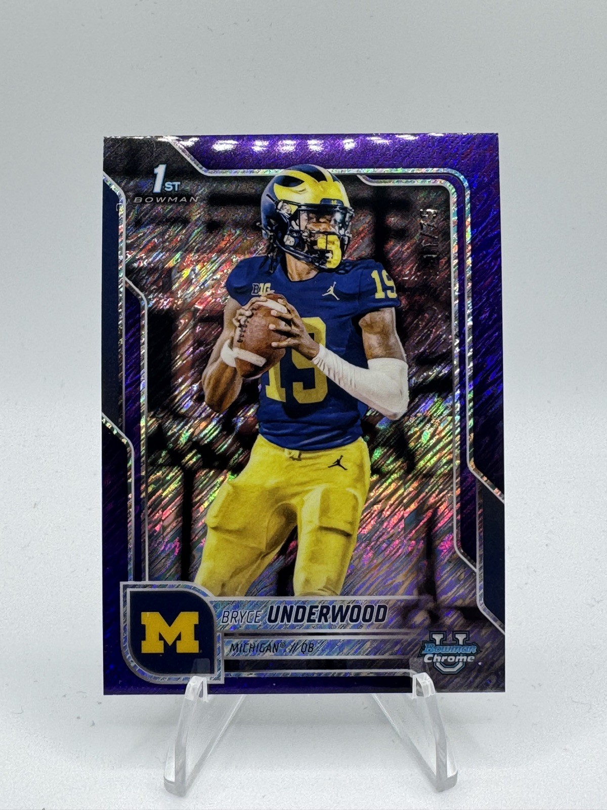 2025 Bowman Chrome University Bryce Underwood 1st Purple Shimmer /75 Michigan