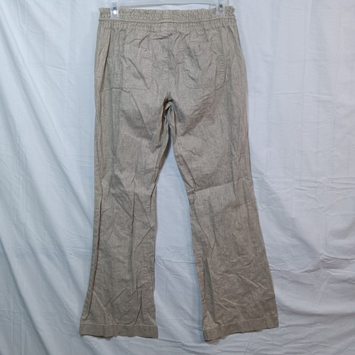 Freestyle Revolution Womens XL Beige Tan Linen Blend Flare Pants Elastic Waist - Picture 5 of 9