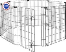 30 Inch Portable Foldable Octagonal Dog Playpen Metal Exercise Indoor Outdoor