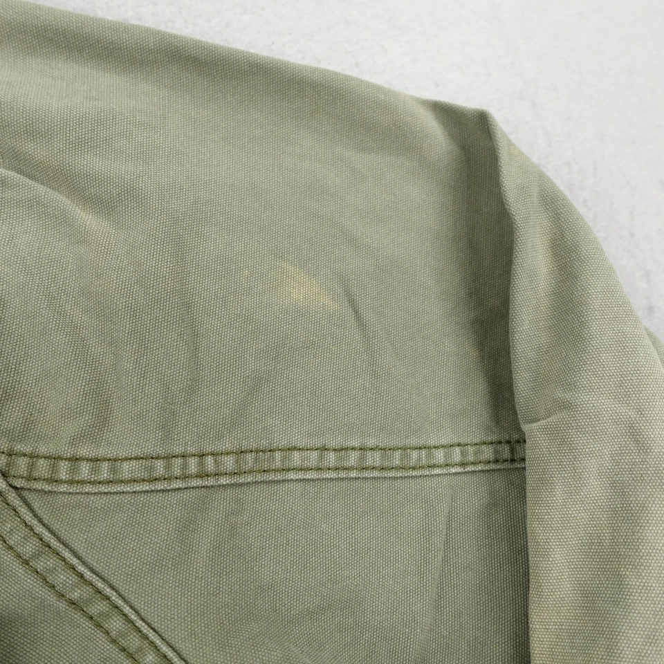 Chaqueta Lucky Brand Para Hombres XL Verde Campo Militar Ejército Utilitario Abrigo Botón Cremallera Foto 3 de 4
