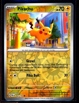1x Pikachu 062/193 Reverse Holo NM TCG Pokemon 0721 #244-245