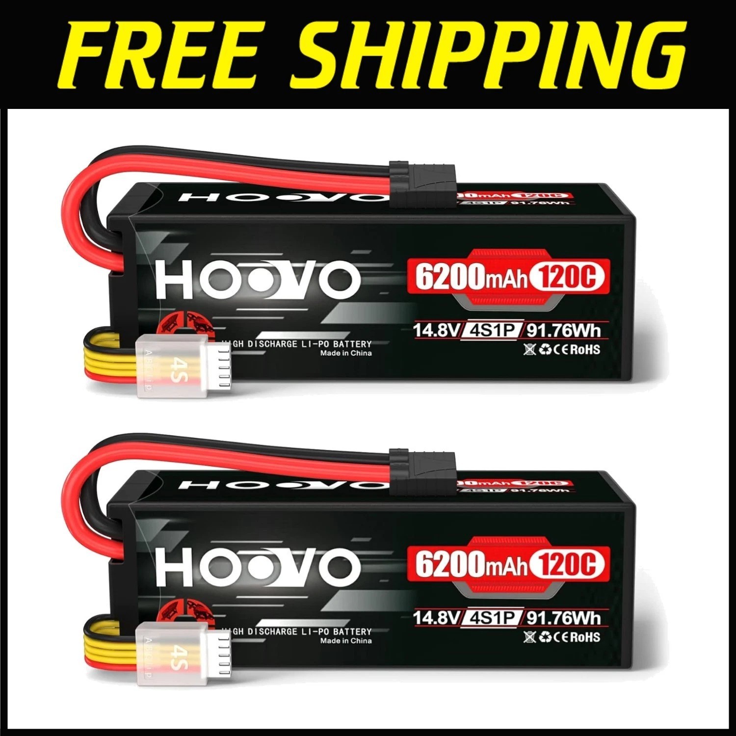 High Discharge Rate 14.8V 6200mAh TR Plug Lipo Pack