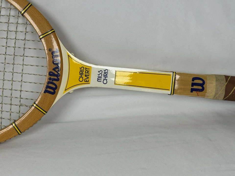 Wilson Chris Evert “Miss Chris” Wooden Tennis Racquet Vintage 4 3/8 Grip - Image 4 of 4