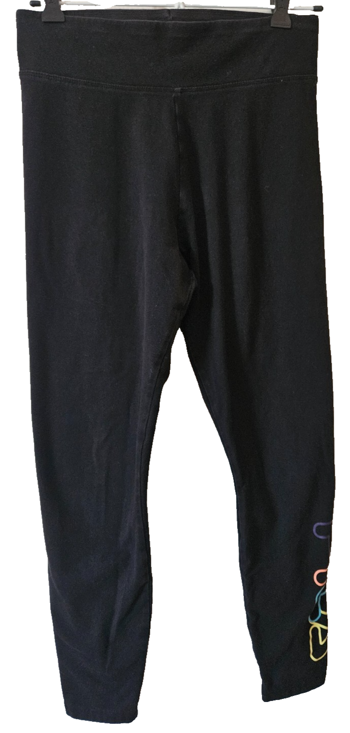 FILA Pantalone Leggings Donna Taglia Media Nero Cotone Spandex Elastico Vita Morbido