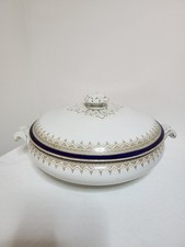 Antique F. Winkle & Co "Broseley" Whieldon Ware Tureen - Cobalt Blue Gold - 1911