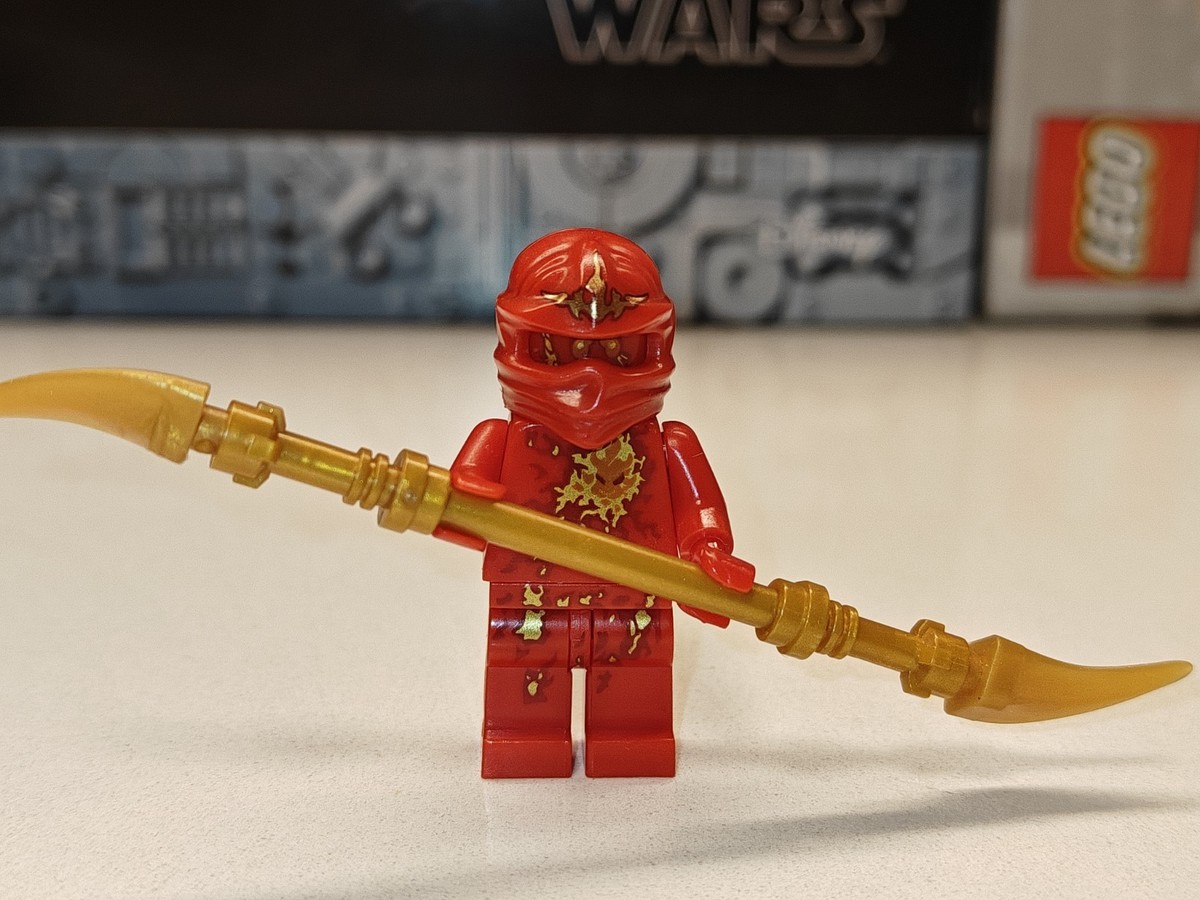 NEW Ninjago NRG Kai w Golden Double Spear Custom Lego Minifigure