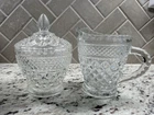 Vintage Anchor Hocking Wexford Creamer and Covered Sugar Set.