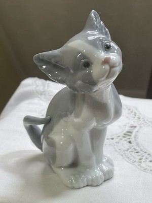 Feed Me Lladro Kätzchen Katze um 1980 Nr 5113 schöner Zustand
