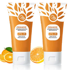 2PC Orange Exfoliante Gel Scrub,Skin Care Scrub Peeling Gel for Face and Body,D