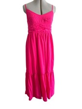 Universal Thread Pink Maxi Dress With Adjustable Straps Smocked Back Size M