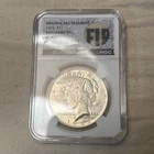 1923 Silver Peace Dollar "Original Bag Fragment"  NGC Brilliant UNC