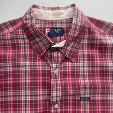 VTG Chaps Ralph Lauren SS Button Up Mens Shirt Red Plaid XL