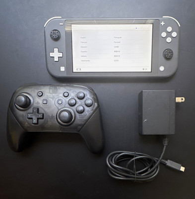 Nintendo Switch Lite Gray Handheld Console 32GB w/ Charger + Pro Controller