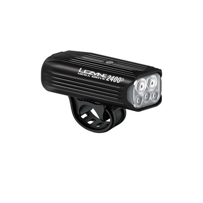Lezyne Mega Drive 2400+ Bicycle Front Light, Black, 2400 Lumens, Usb-C Charging_
