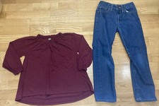 Girl's Old Navy Outfit sz 8 - Burgundy Top w/Skinny Jeans
