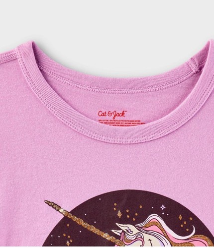 New Cat & Jack™ Unicorn T-Shirt Girls Size XL 14 Lavender - Picture 3 of 3