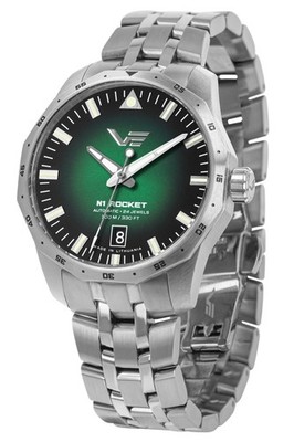VOSTOK EUROPE Armbanduhr Unisex Automatik Rocket N1 Stahl/Grün 39 mm NH35-125A74