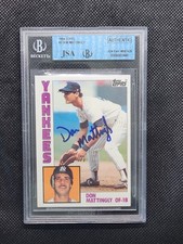 1984 Topps Don Mattingly RC #8 Blue Ink On-Card Auto BGS Authenticated