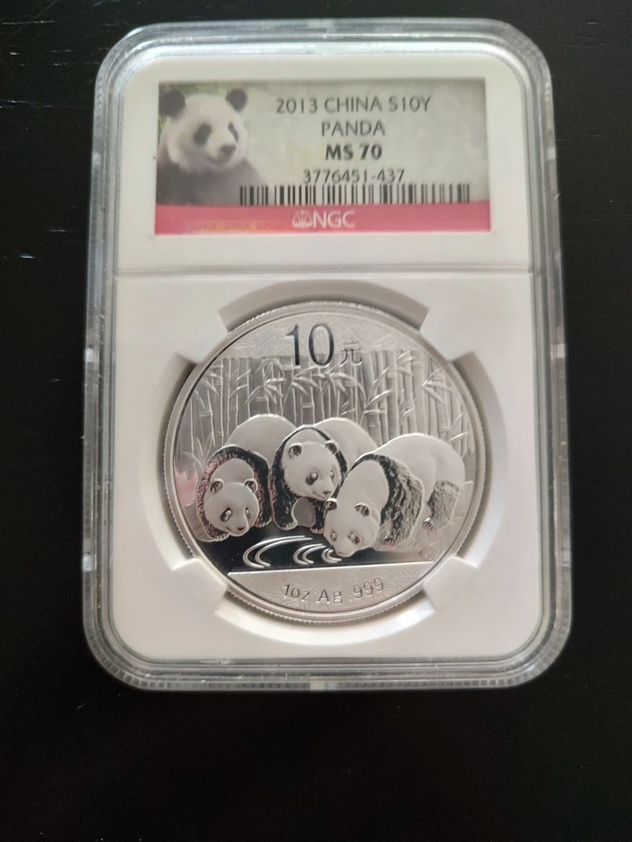 2013年パンダ銀貨NGC70 ラベル英語バージョン 2013年パンダ銀貨NGC70