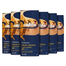 Lavazza Gran Aroma Ground Coffee 6 Bags 12oz Light Roast 100% Arabica
