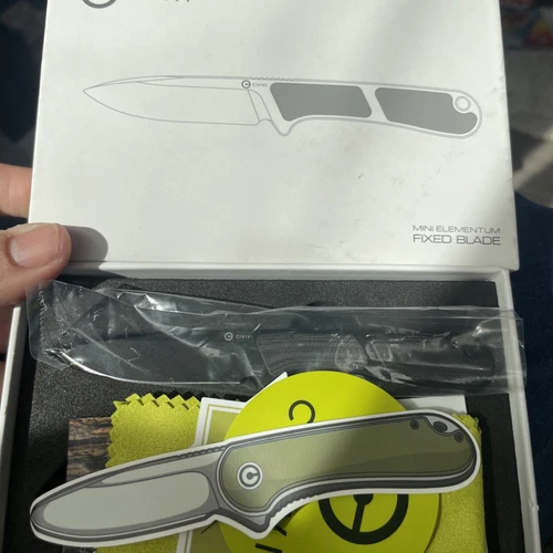 Civivi Mini Elementum Fixed Blade Knife G10 Handle Black - C23010-1