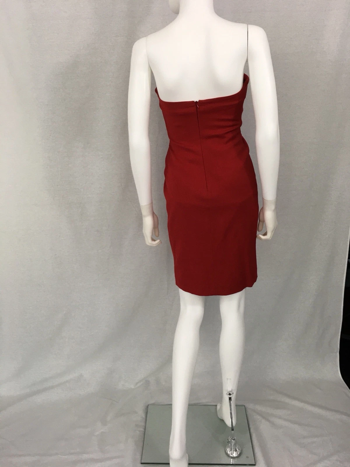 DSQUARED2 Abito rosso senza spalline quadrato D taglia zero 0