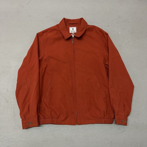 PETER MILLAR Bomber Harrington Chaqueta Abrigo Naranja Quemado Talla L Golf Bolsillo Exterior