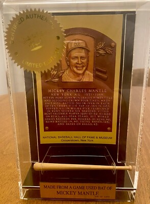 Mickey Mantel Game Used Bat Sealed Is Case With COA 4x7in Case